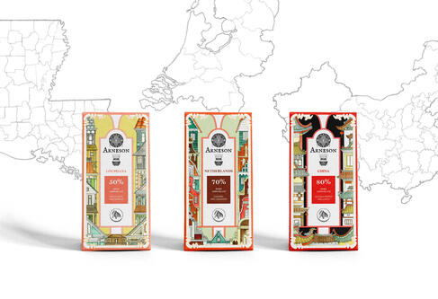 Arneson chocolate packagings mockup